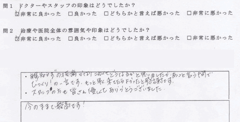 患者様アンケート